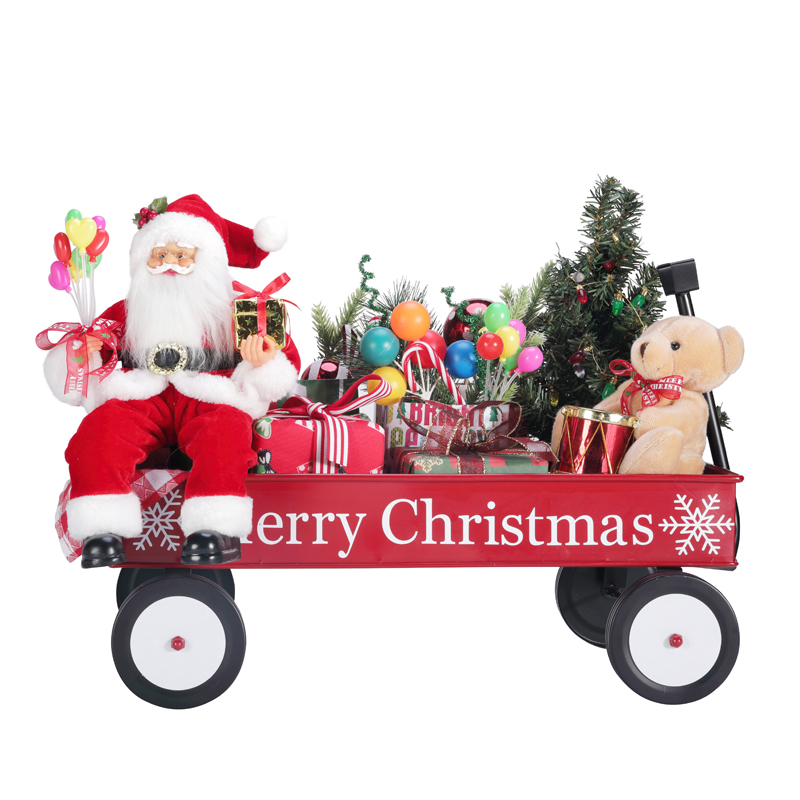 TM-95114 50*27*38 ซม. ซานต้าพร้อมรถบรรทุกของขวัญ